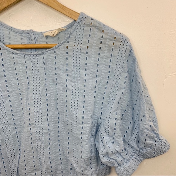 ontheland Tops - On the land cropped eyelet top with cutouts